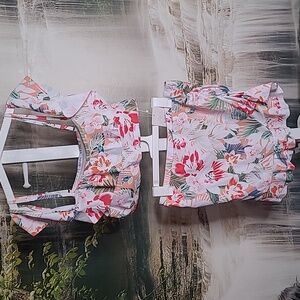 New with tags! Blueming Womens XL tropical ruffles two piece swim skirt suit